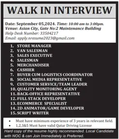 Exciting career opportunities for you