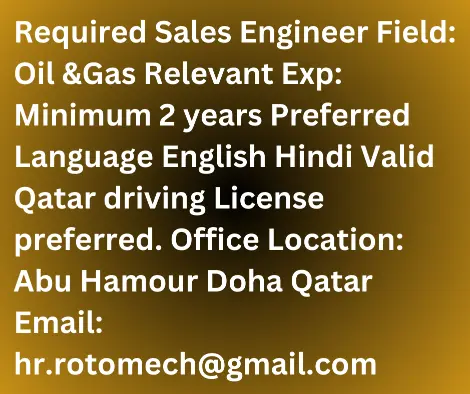 Job in Qarae: this job is posting for sales engineer