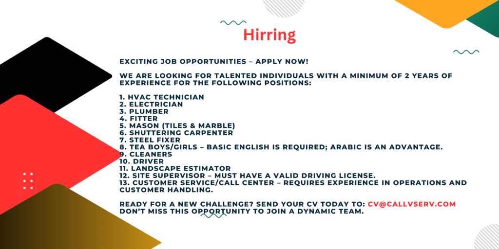 Exciting job opportunities available in Qatar.