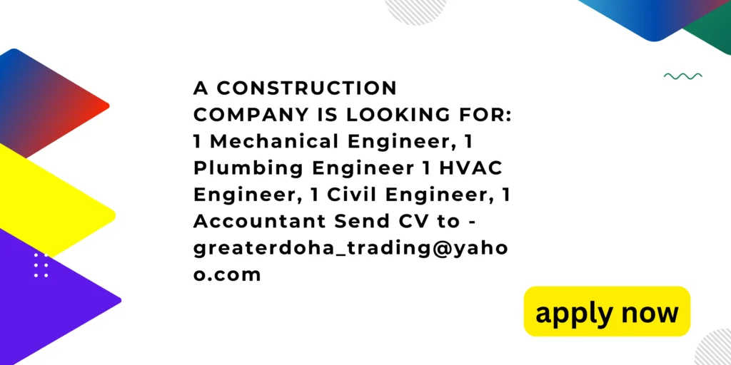 These jobs are about mechanical engineer plumbing as well as civil engineer