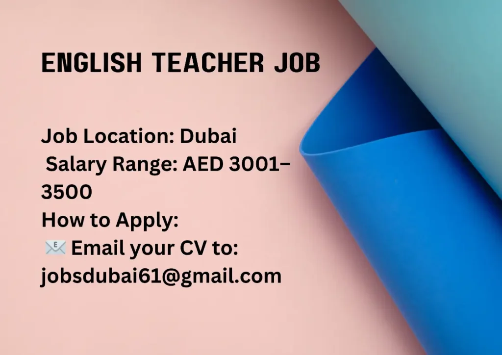 This job is for an English teacher.