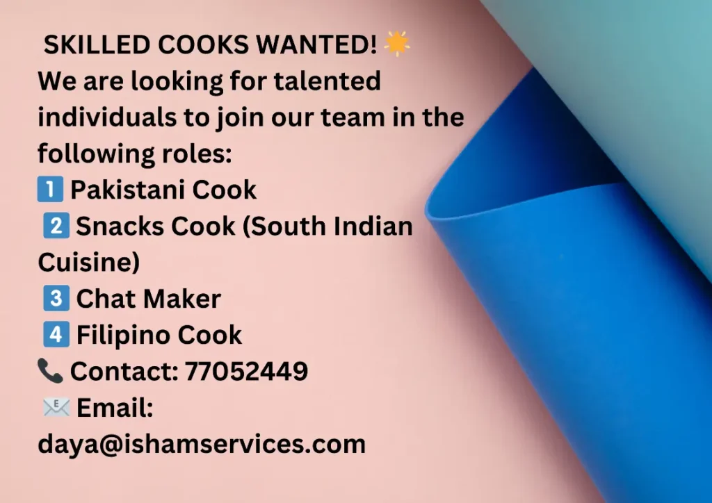 These are jobs for skilled cooks.