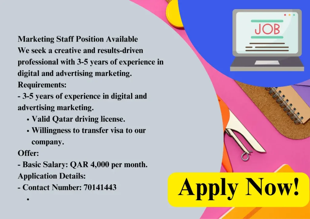 this jobs for Marketing staff.