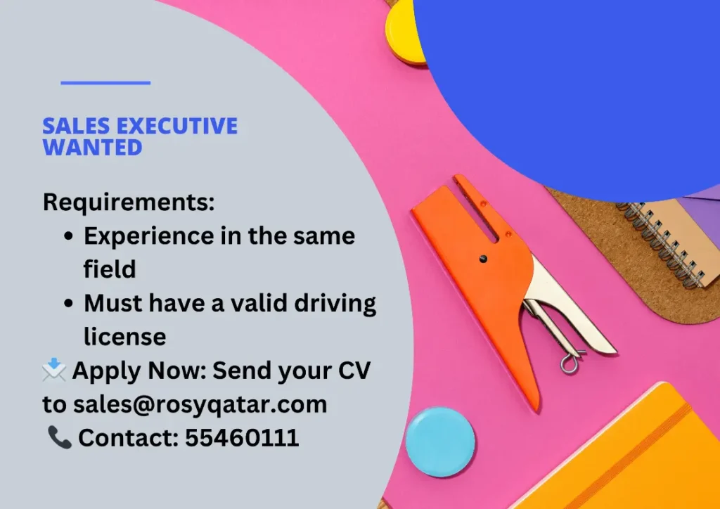 This is job for sales executive wanted.