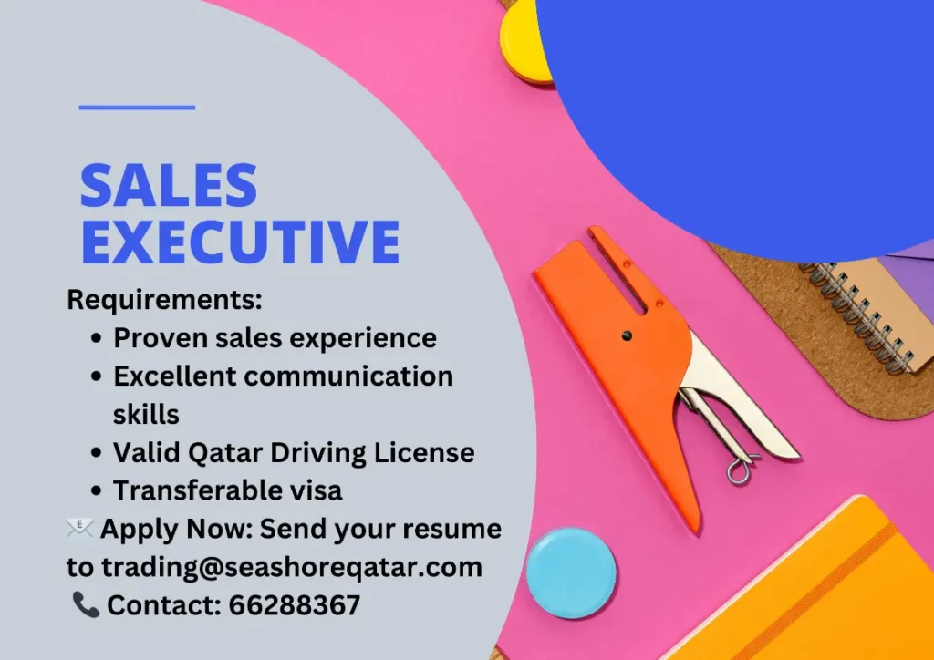 Discover Your Next Career Opportunity in Qatar—this job is for a Sales Executive.