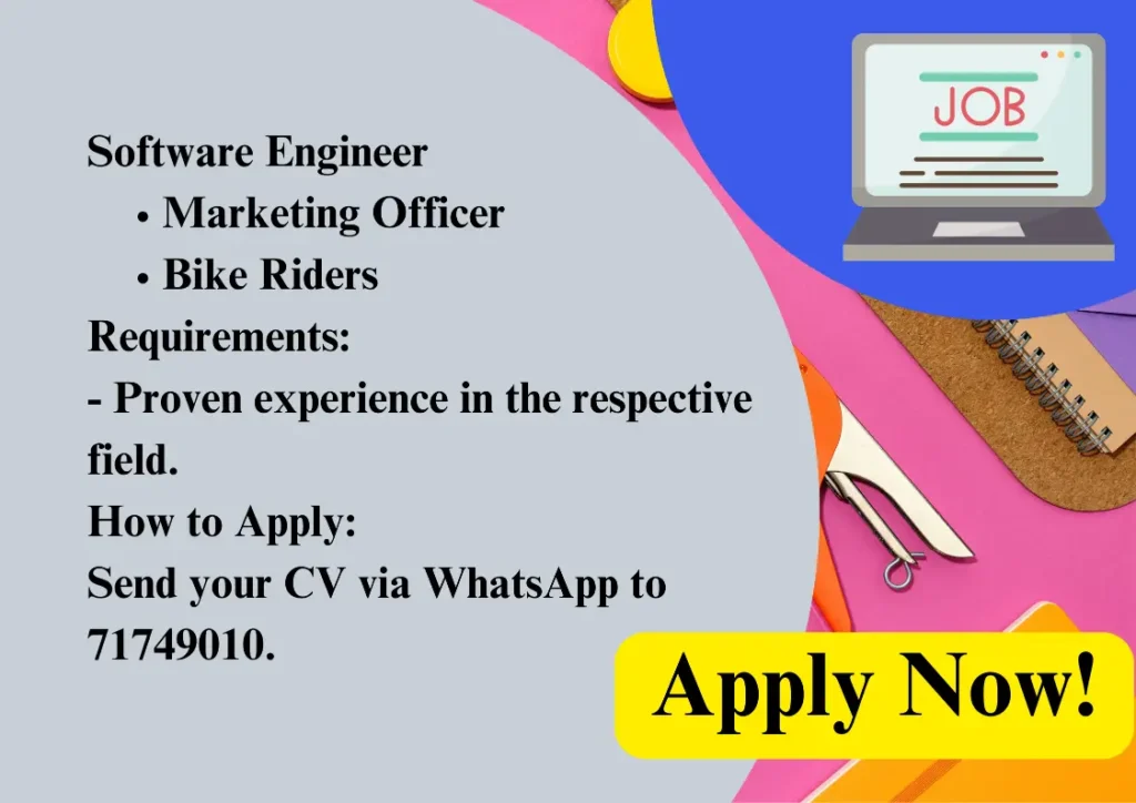 Elevate Your Career with Leading Opportunities in Qatar. thhis jobs for software engineer, marketing officer and bike riders.