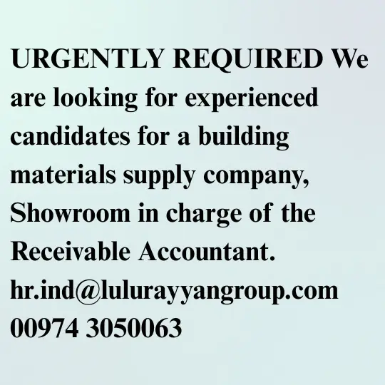 URGENT JOB VACANCIES IN QATAR β MULTIPLE INDUSTRIES HIRING NOW! These are jobs for building material candidates.