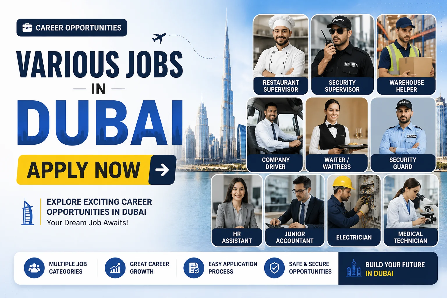 various jobs in Dubai apply now